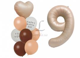 Комплект воздушных шаров "Happy Birthday" "9" 5-81745