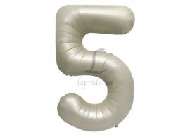 Воздушный шар в форме цифры молочный "5" 1м 5-81196