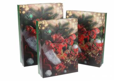Подарункова коробка новорічна (комплект 3шт.) BOX-8863 73-2947