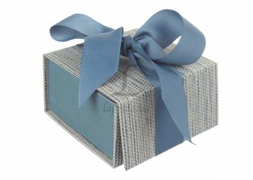 Итальянская подарочная коробка серо-синяя (9*9 см)