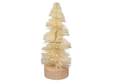 Ялинка різдвяна декоративна кремова 15см 8 LED GR9000100/3417*