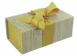 Итальянская подарочная коробка серо-желтая (18*10 см)