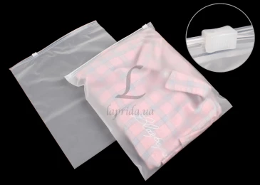 Пакет слайдер із білим замком 250х300 мм 70 мкм білий матовий 31-035