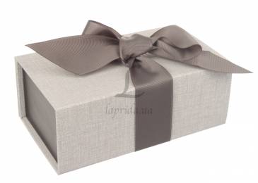 Итальянская подарочная коробка серо-коричневая (18*10 см)