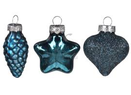 Набір ялинкових прикрас скло 12шт синя ARB101150/3065 N*
