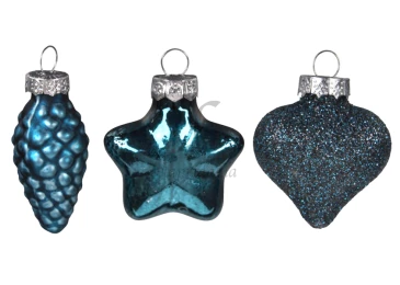 Набір ялинкових прикрас скло 12шт синя ARB101150/3065 N*