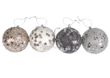 Куля різдвяна 80мм блиск зимова ABJ443250/6999 N*