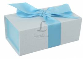 Итальянская подарочная коробка бело-голубая (18*10 см)