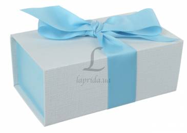 Итальянская подарочная коробка бело-голубая (18*10 см)